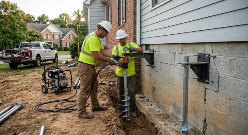 Helical Pile Installation in Gaston County, NC